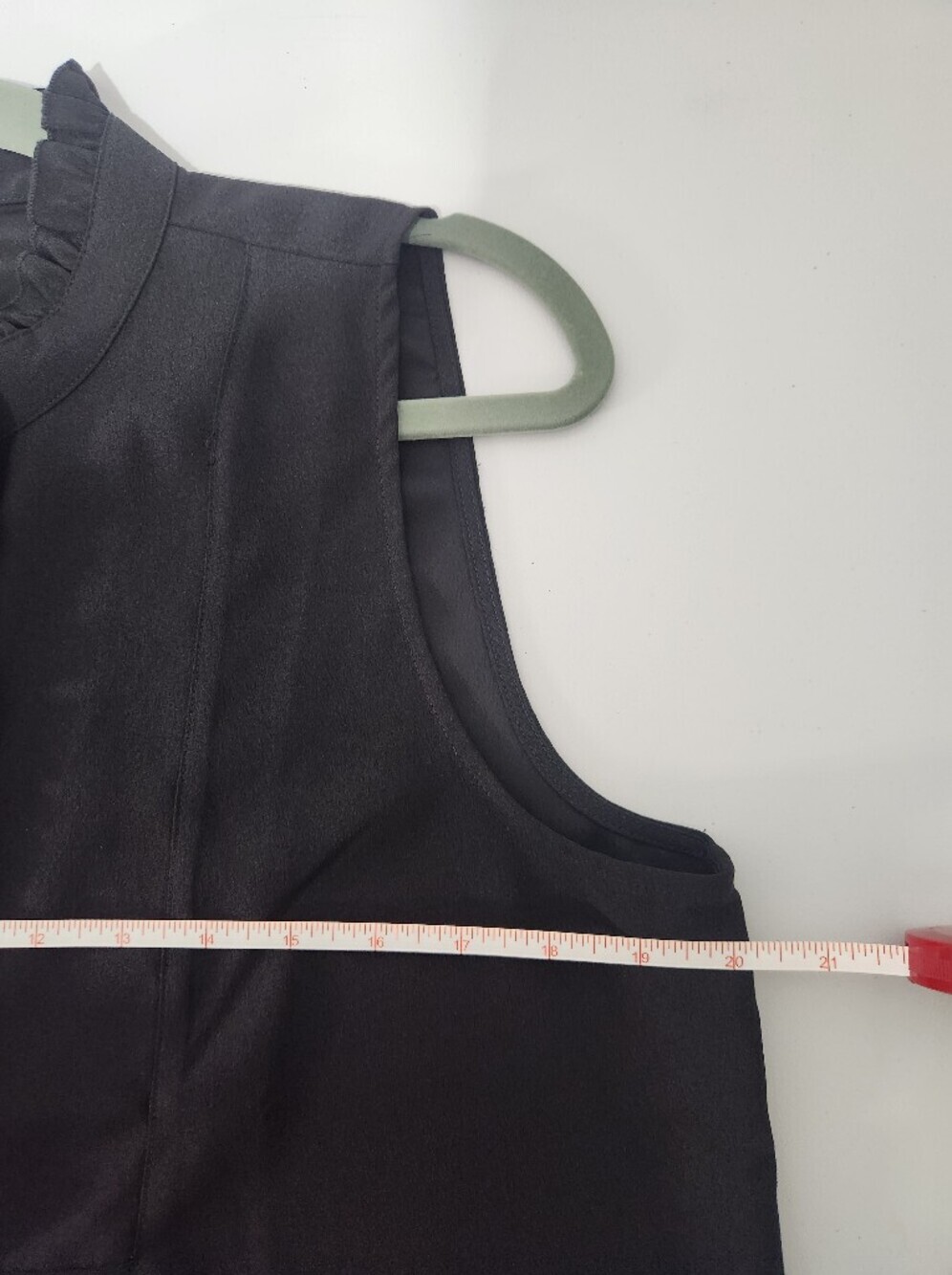 J. Crew Black Ruffle-Trim Sleeveless Shell Top. Size 10 - Picture 6 of 7